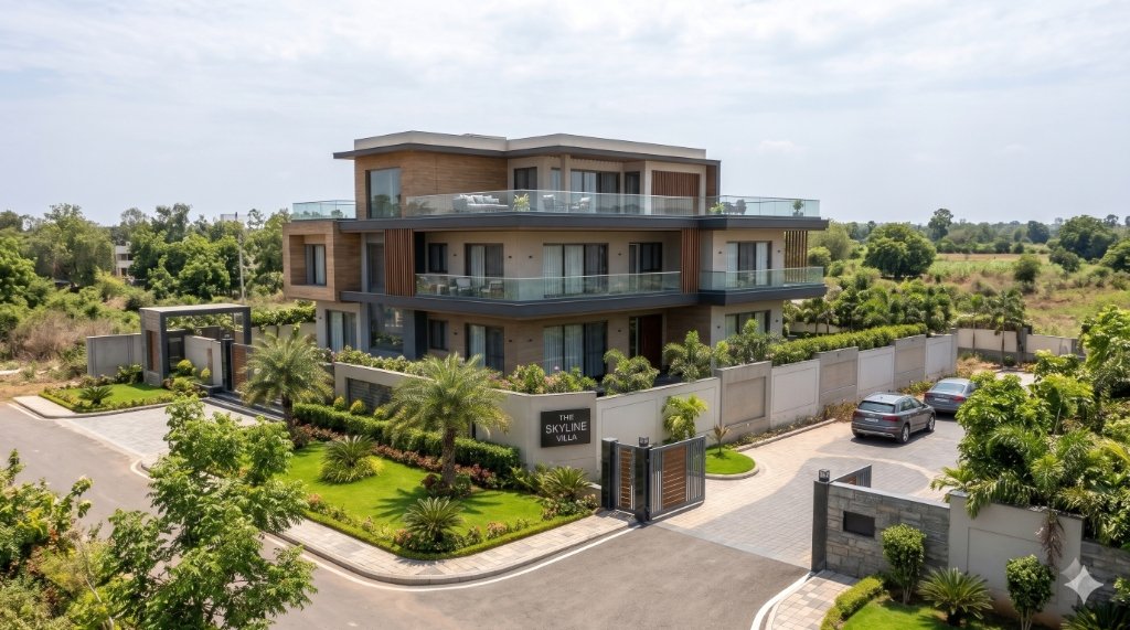 Modern Residential Construction - Skyline Luxury Villa